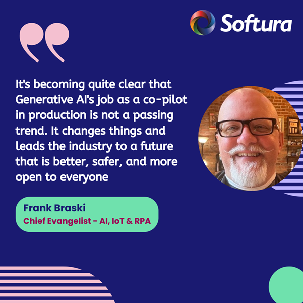 Generative AI in Manufacturing is leading the industry to a safer future - quote by Frank Braski (Softura)